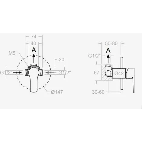 Mitigeur Douche à Encastrer Titanium Ramon Soler 2 Mitigeur Douche à Encastrer Titanium Ramon Soler – Image 2