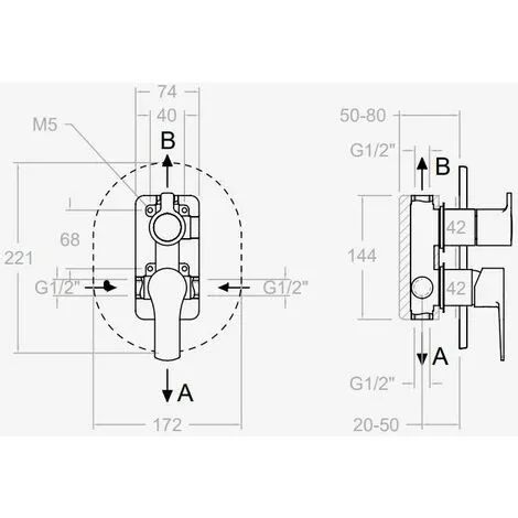 Mitigeur Bain Douche à Encastrer Titanium Ramon Soler 2 Mitigeur Bain Douche à Encastrer Titanium Ramon Soler – Image 2
