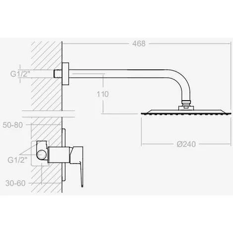 Ensemble Mitigeur Douche Encastré Avec Douche De Tête Titanium Ramon Soler 3 Ensemble Mitigeur Douche Encastré Avec Douche De Tête Titanium Ramon Soler – Image 3