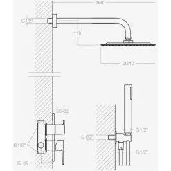 Ensemble Mitigeur Douche Encastré Avec Douche De Tête Et Douchette Titanium Ramon Soler 5 Ensemble Mitigeur Douche Encastré Avec Douche De Tête Et Douchette Titanium Ramon Soler -Ramon Soler Soldes 10972720 3