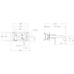 Mitigeur Lavabo Mural à Encastrer DRAKO Bec 19 Cm - Ramon Soler -Ramon Soler Soldes 11740532 2