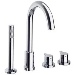 RAMON SOLER Ensemble Bain-douche Thermostatique Sur Gorge. Poignées Laiton. Blocage T°38°C. Hauteur 335 Mm, Hauteur Sous Bec 230 Mm, Saillie 185 Mm DRAKO