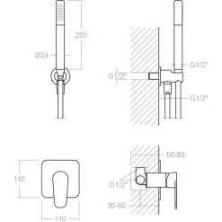 Kit ALEXIA Mitigeur Douche Encastré Avec Douchette - Ramon Soler K3618011 -Ramon Soler Soldes 23997772 3