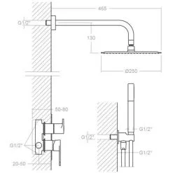 Ensemble Mitigeur Douche Encastré 2 Voies - Tête De Douche - Douchette ALEXIA - Ramon Soler K3615021 -Ramon Soler Soldes 23997776 3