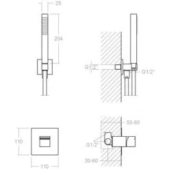 Ensemble Mitigeur De Douche Encastré Avec Douchette Et Flexible KUATRO - Ramon Soler K4718011 -Ramon Soler Soldes 23997782 3