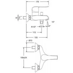 RAMON SOLER Mitigeur Bain/douche Mural Ypsilon Plus 6405S -Ramon Soler Soldes 24385331 3