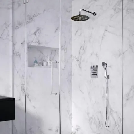 RAMON SOLER Ensemble De Douche Thermostatique Encastré Blautherm 948712RP240 - Façade Et Douche De Tête à Design Rond 1 RAMON SOLER Ensemble De Douche Thermostatique Encastré Blautherm 948712RP240 - Façade Et Douche De Tête à Design Rond