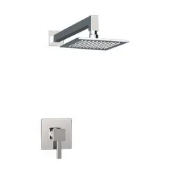 RAMON SOLER Ensemble Mitigeur De Douche Encastré Une Voie Avec Douche De Tête Inox Et Bras Mural KUATRO NK