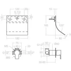 Mitigeur Lavabo Mural à Encastrer Avec Bec Cascade RS-Q - Ramon Soler -Ramon Soler Soldes 57569073 2