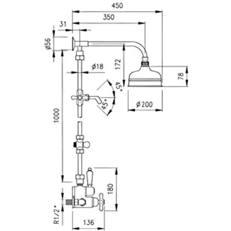 Colonne De Douche Thermostatique GAUDI Avec Douche De Tête Laiton Ø200mm Et Douchette Laiton - Ramon Soler - 3064G 2 Colonne De Douche Thermostatique GAUDI Avec Douche De Tête Laiton Ø200mm Et Douchette Laiton - Ramon Soler - 3064G – Image 2