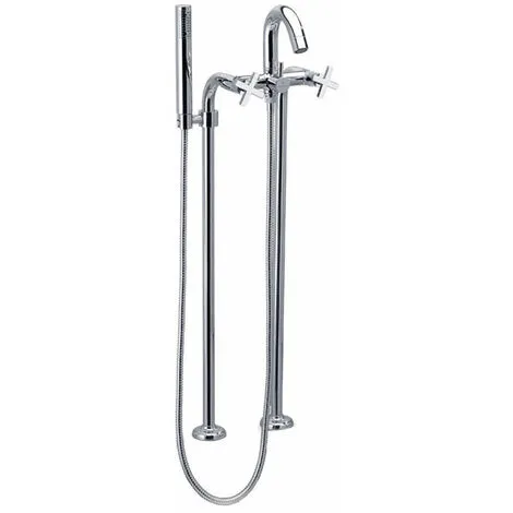 Mélangeur Bain-douche Sur Colonnes RS-CROSS De 800mm Avec Ensemble Flexible Et Douchette - Ramon Soler - 6235MO 1 Mélangeur Bain-douche Sur Colonnes RS-CROSS De 800mm Avec Ensemble Flexible Et Douchette - Ramon Soler - 6235MO